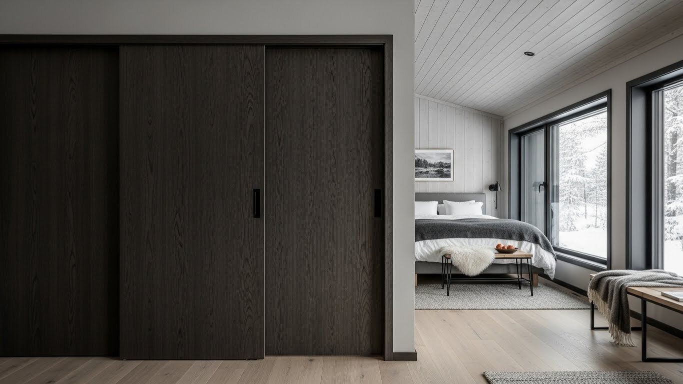 Sliding doors in a bedroom